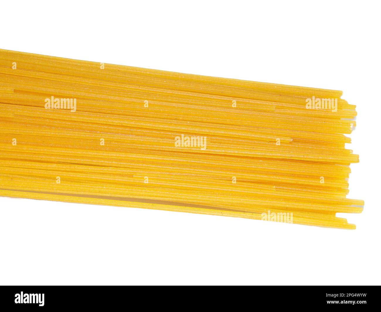 Corn spaghetti isolated on white background Stock Photo