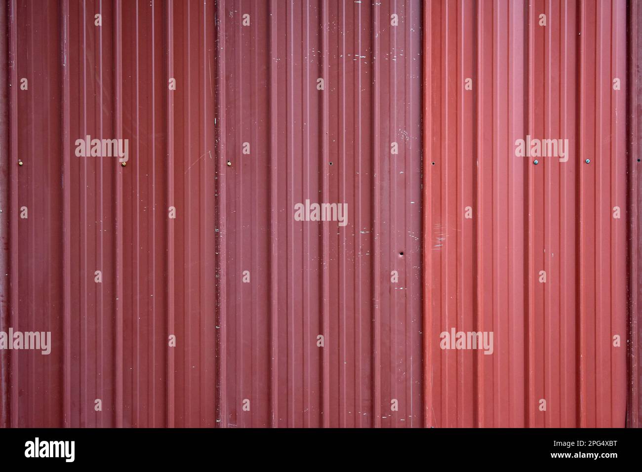 Red Metal Tin Building Siding Stock Photo Alamy