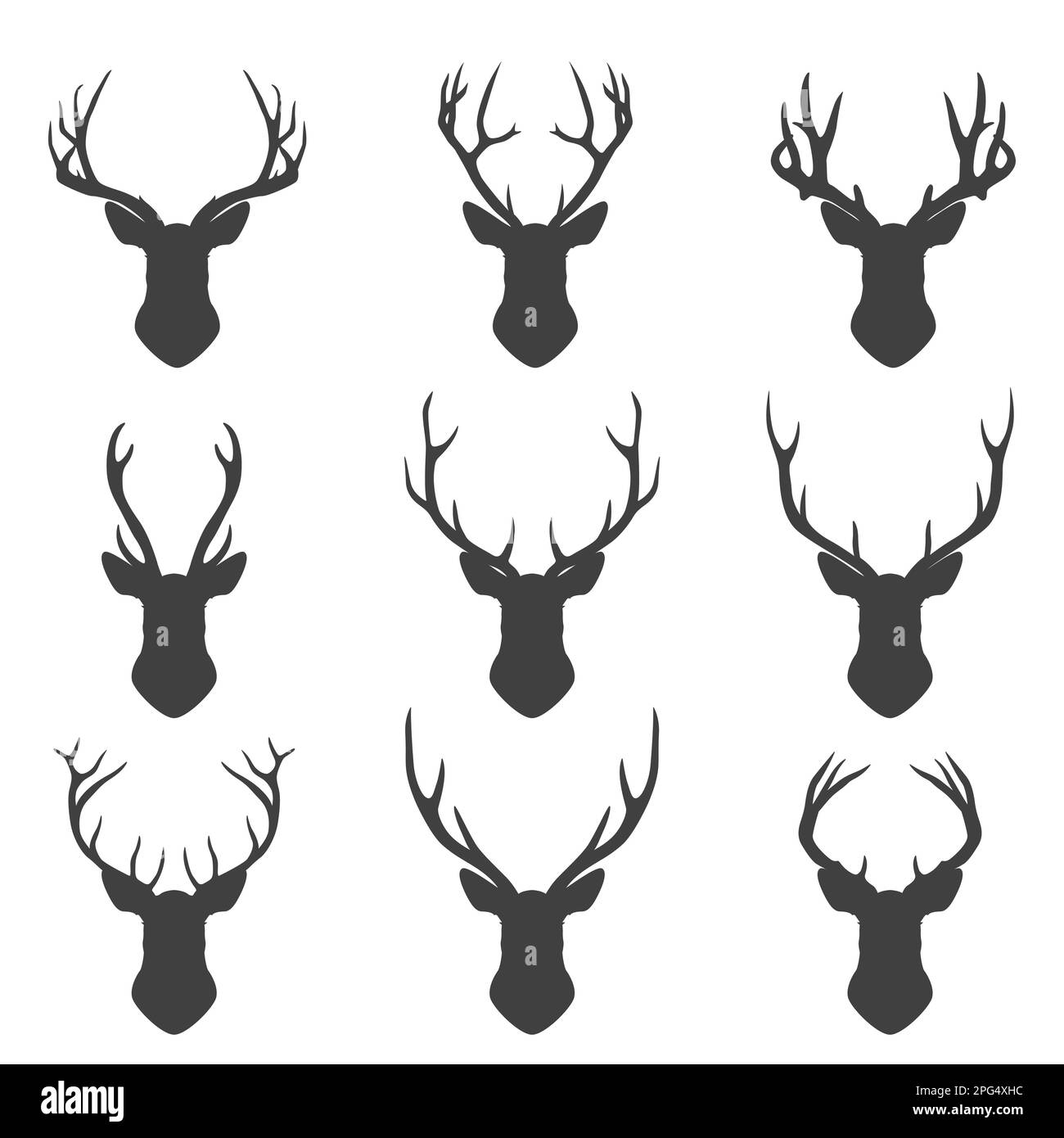 Set of deer silhouettes Stock Vector Image & Art - Alamy