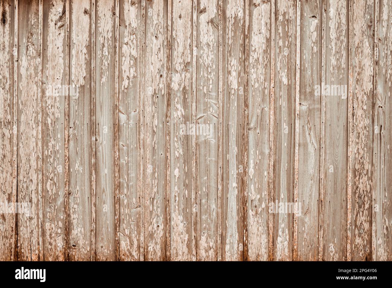 Brown weathered textured wood board and batten background Stock Photo