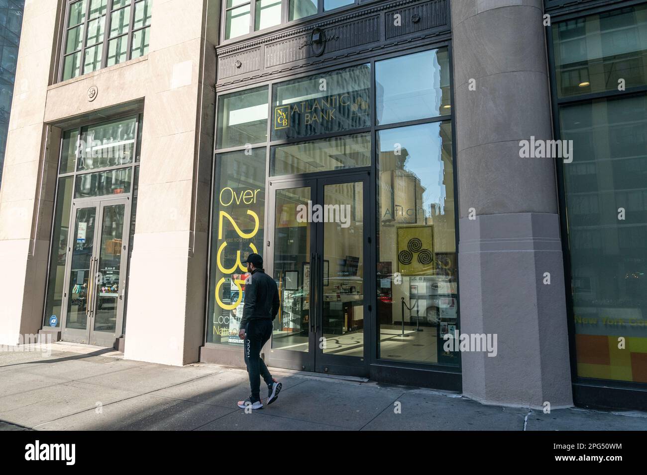 View of Atlantic Bank branch member of Community Bank in New York on Park Avenue on March 20