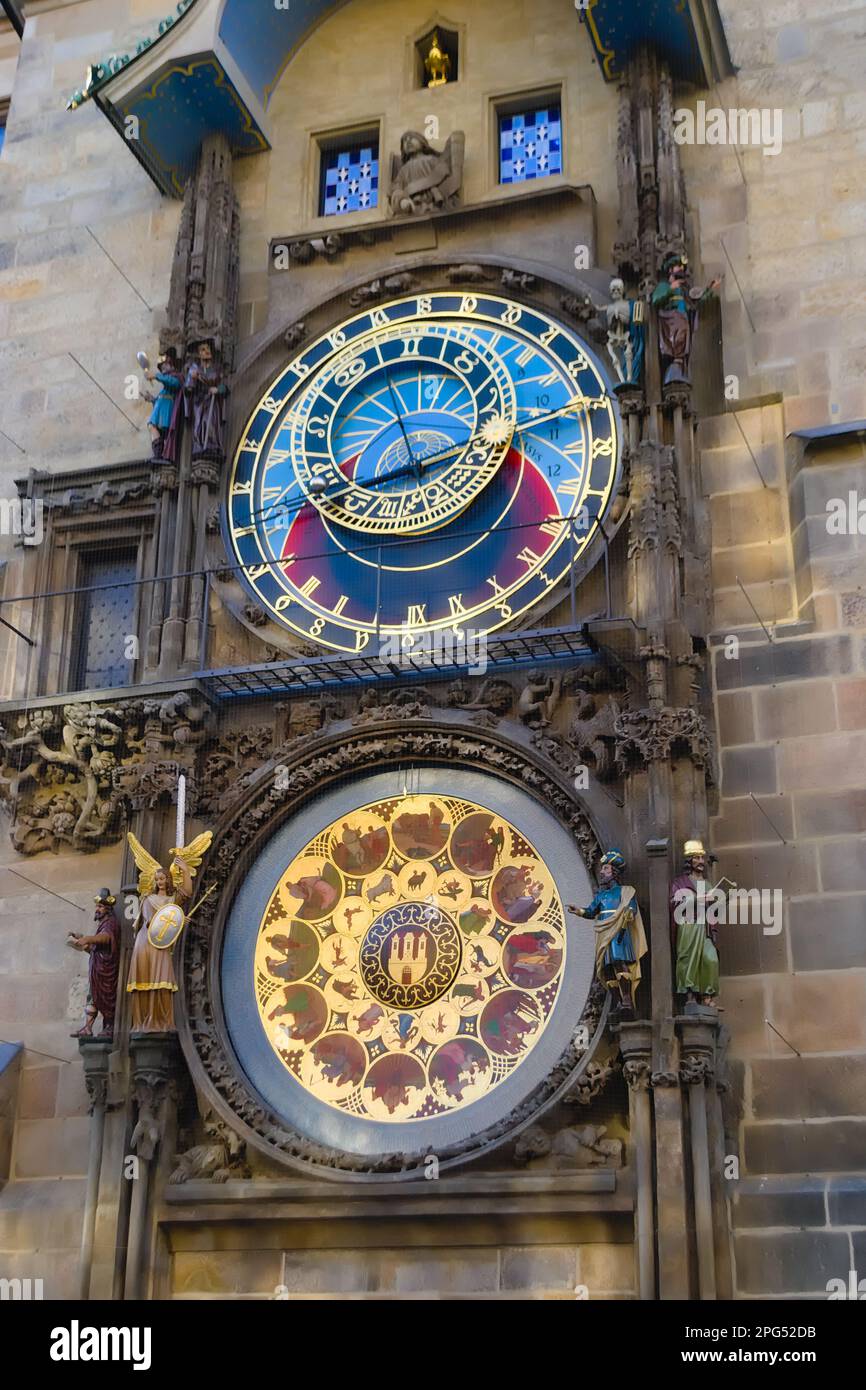Prague Astronomical Clock, medieval tower clock on the Old Town Hall, the oldest working clock