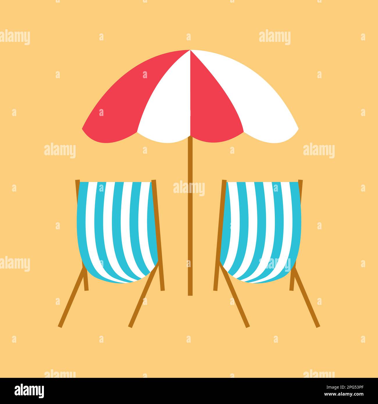beach umbrella and beach chairs Stock Vector Image & Art Alamy