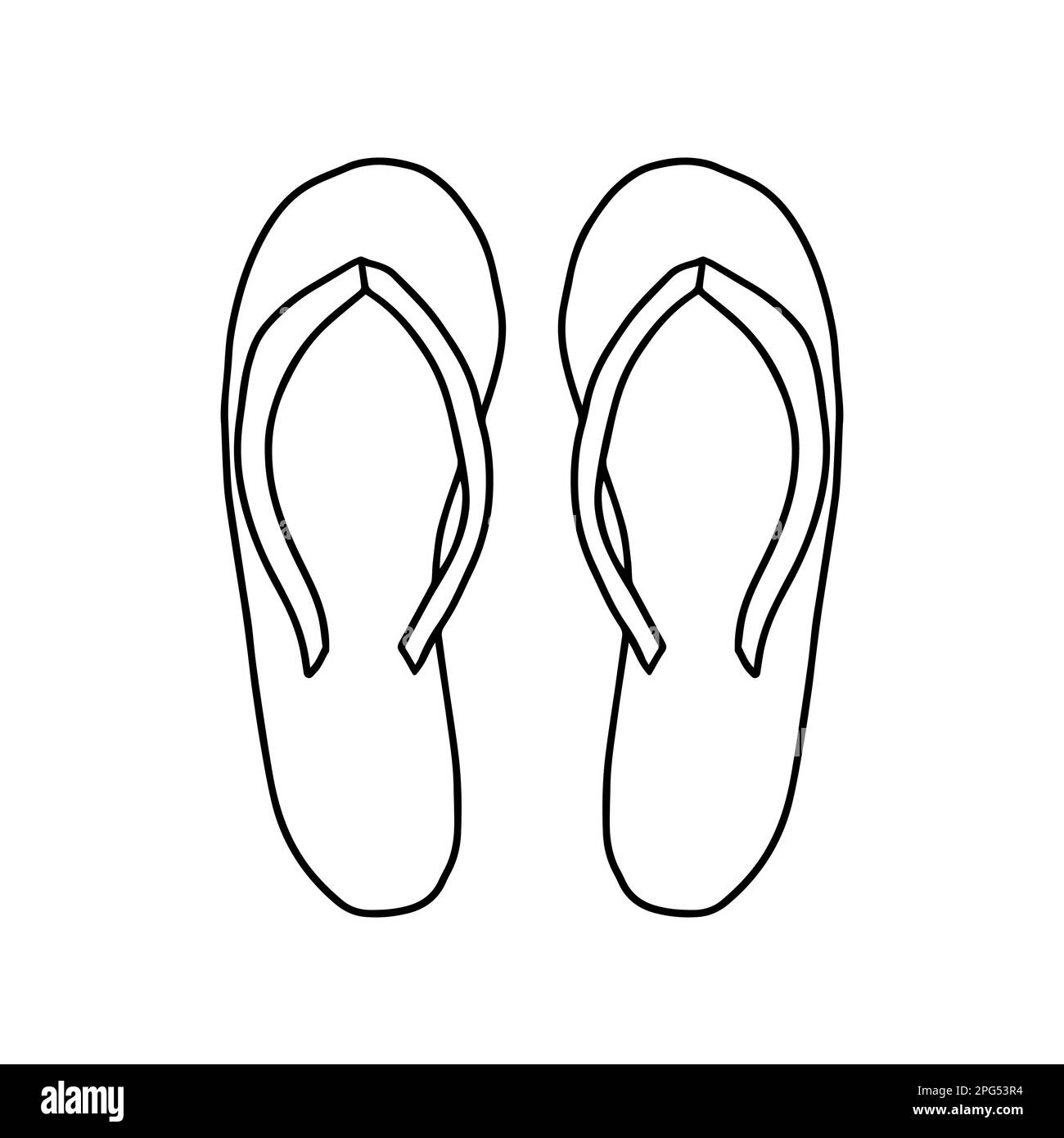 Flip flops sketch drawing Stock Vector Images - Alamy
