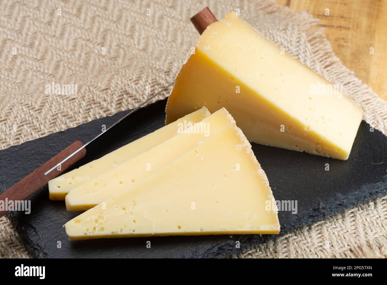 Swiss cheese collection, gruyere cheese made from unpasteurized cow's