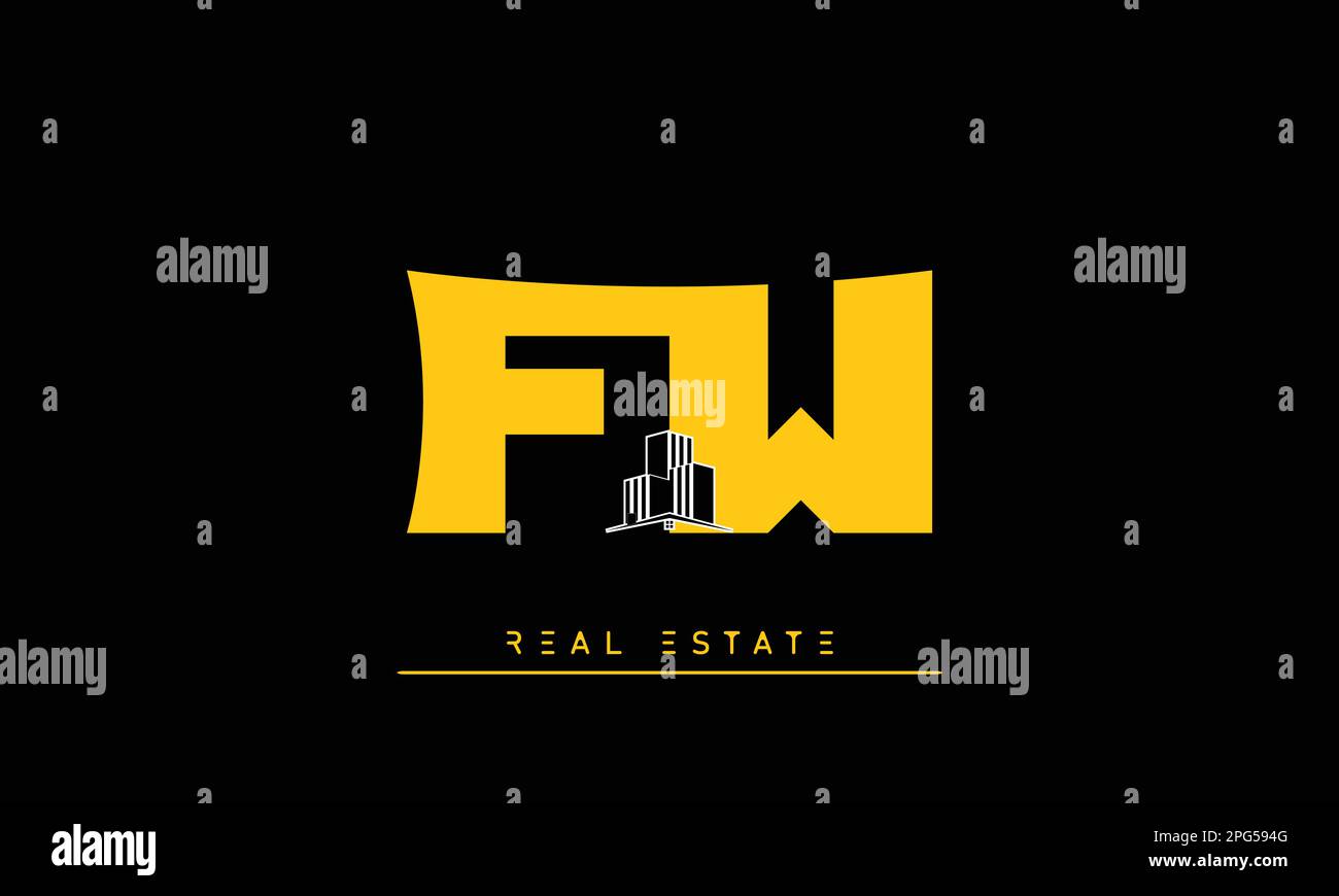 Real Estate letters Initials Monogram logo FW , WF Stock Vector