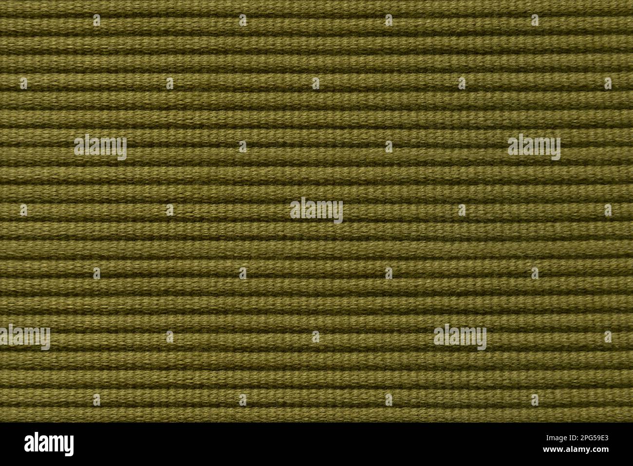khaki green striped cotton fabric pattern Stock Photo