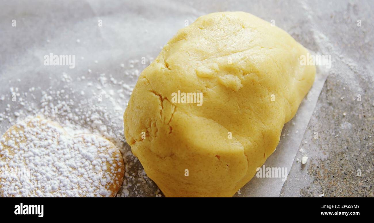 Image of close up of cake dough and cookie Stock Photo
