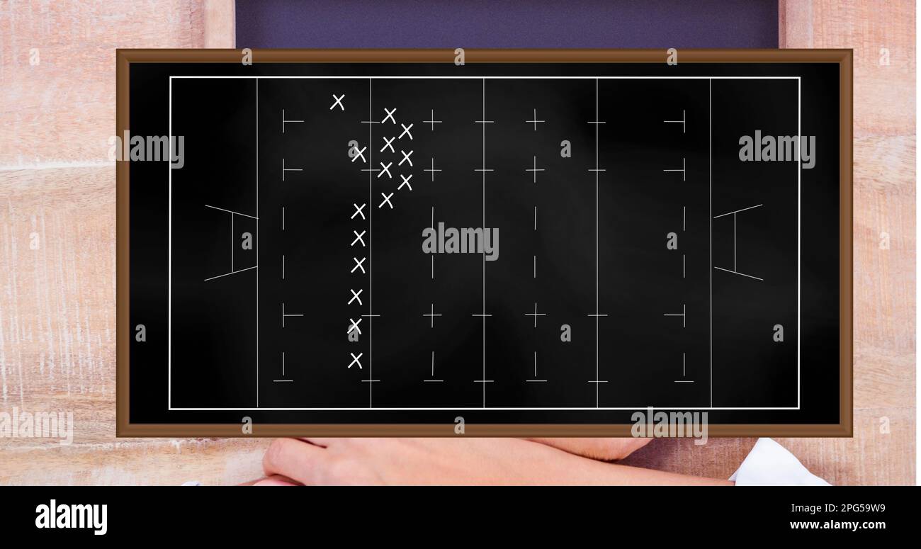 Image of rugby game strategy on rugby field Stock Photo Alamy