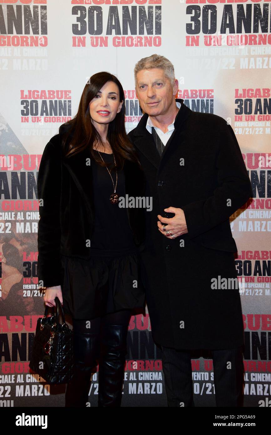 Milan, Italy. 20th Mar, 2023. Milan, Film Preview - 30 Years In One Day, Campovolo 2022, by Luciano Ligabue. in the photo Sara Testa, Giorgio Restelli Credit: Independent Photo Agency/Alamy Live News Stock Photo