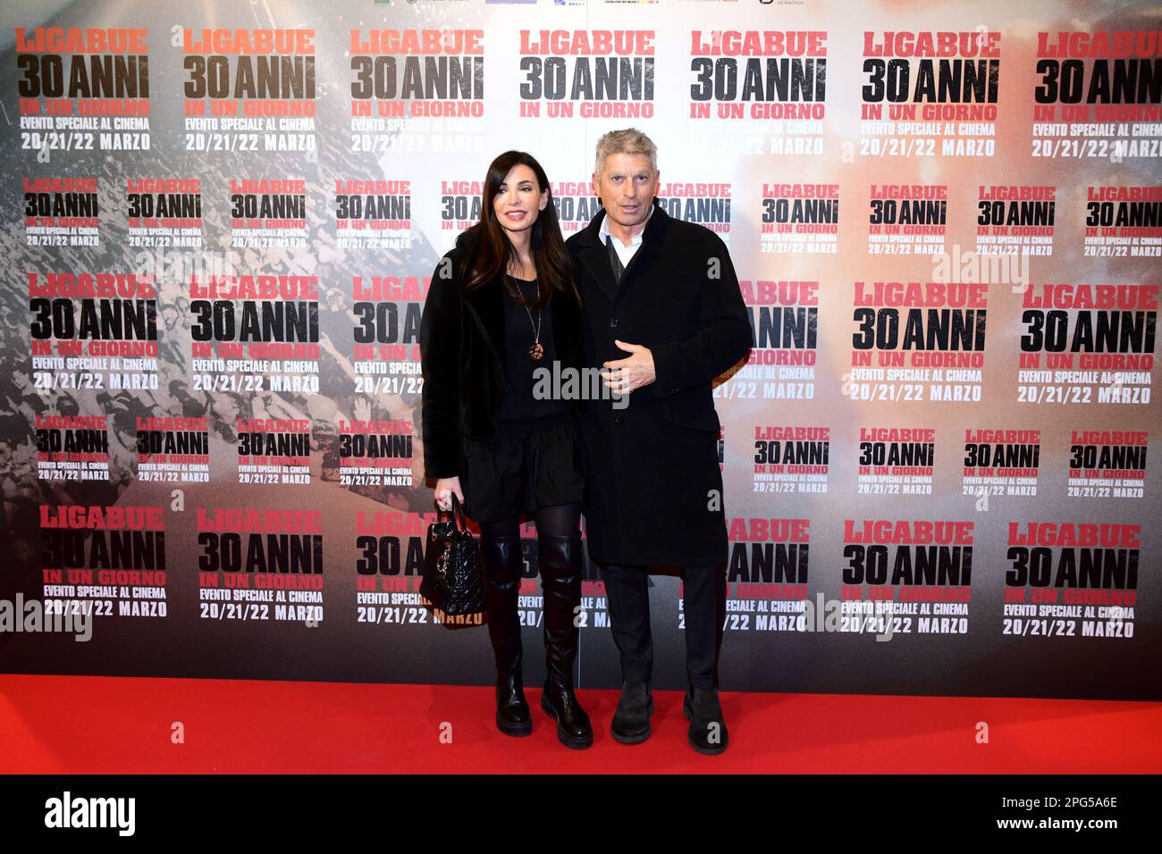 Milan, Italy. 20th Mar, 2023. Milan, Film Preview - 30 Years In One Day, Campovolo 2022, by Luciano Ligabue. in the photo Sara Testa, Giorgio Restelli Credit: Independent Photo Agency/Alamy Live News Stock Photo