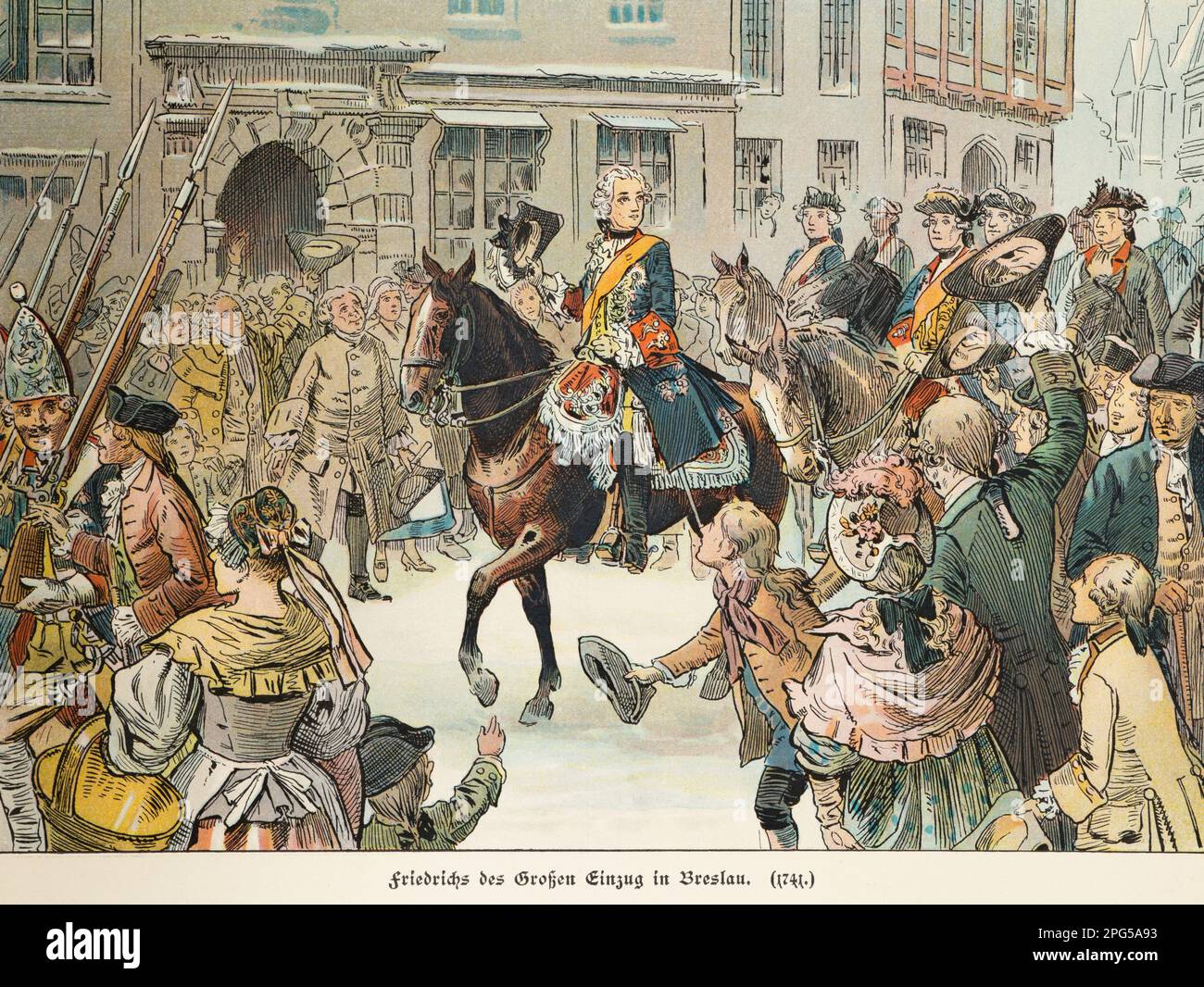 Frederick the Great, Friedrich der Grosse presenting himself in Breslau