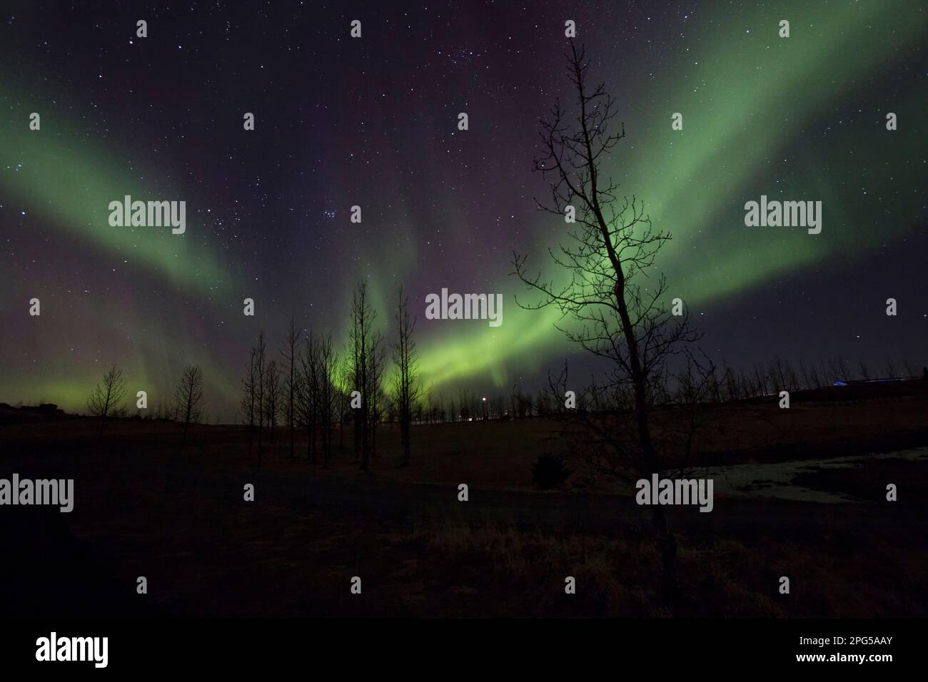 Northern lights, Iceland, Aurora Borealis Stock Photo