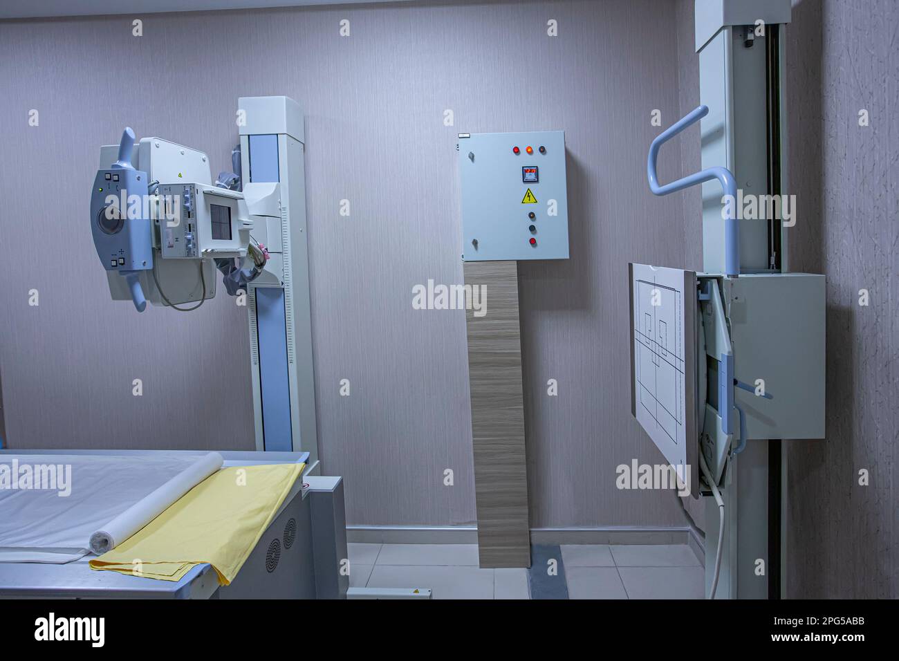 Radiology Device. xray machine at the hospital, An irradiated