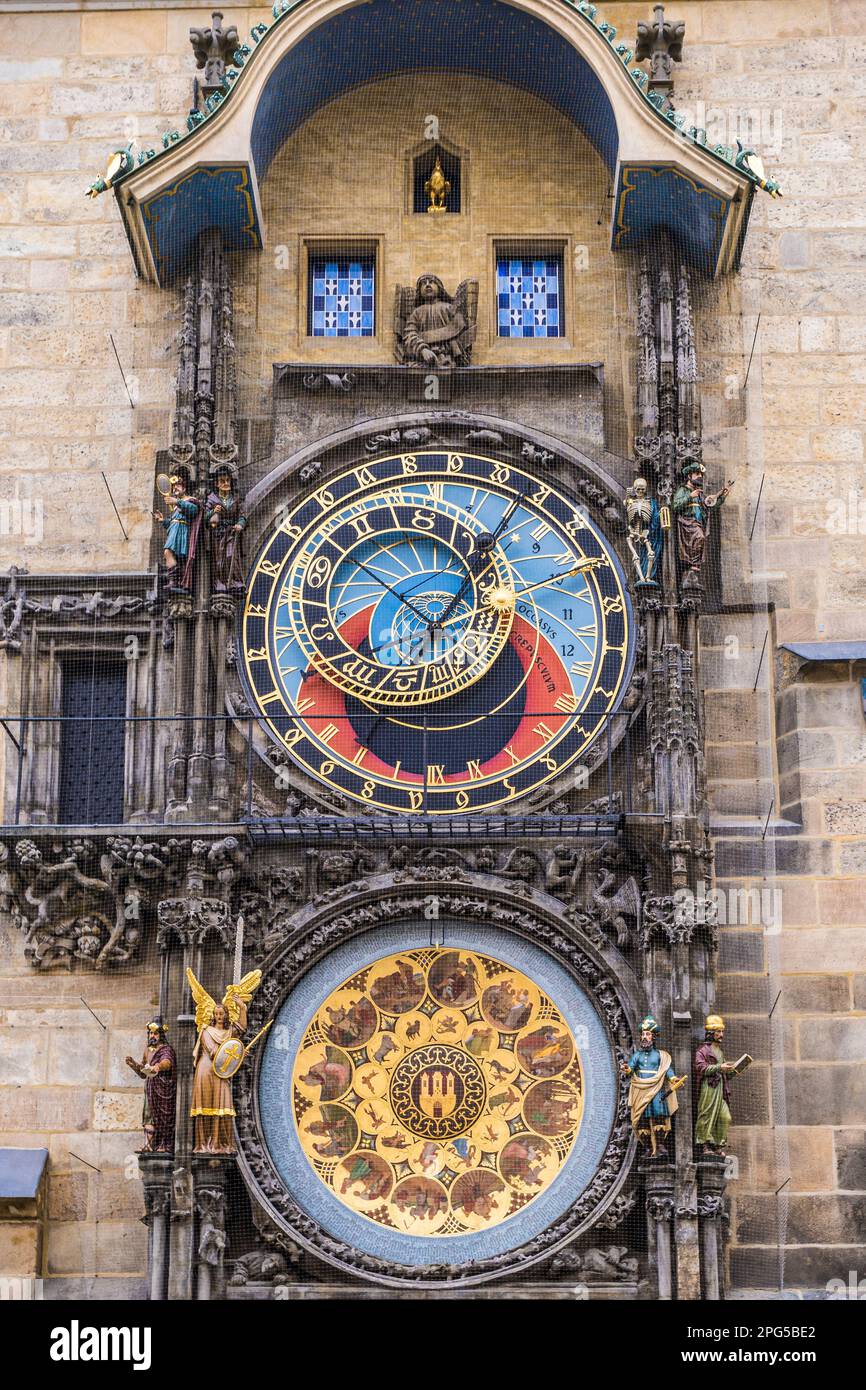 Astronomical Clock Prague Town Hall Stock Photo