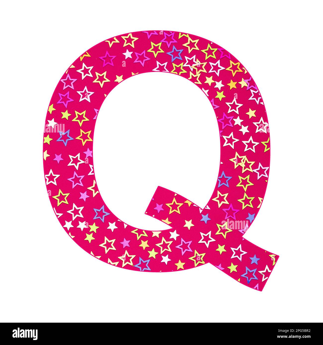 Alphabet letter Q uppercase - Birthday background with colorful confetti Stock Photo