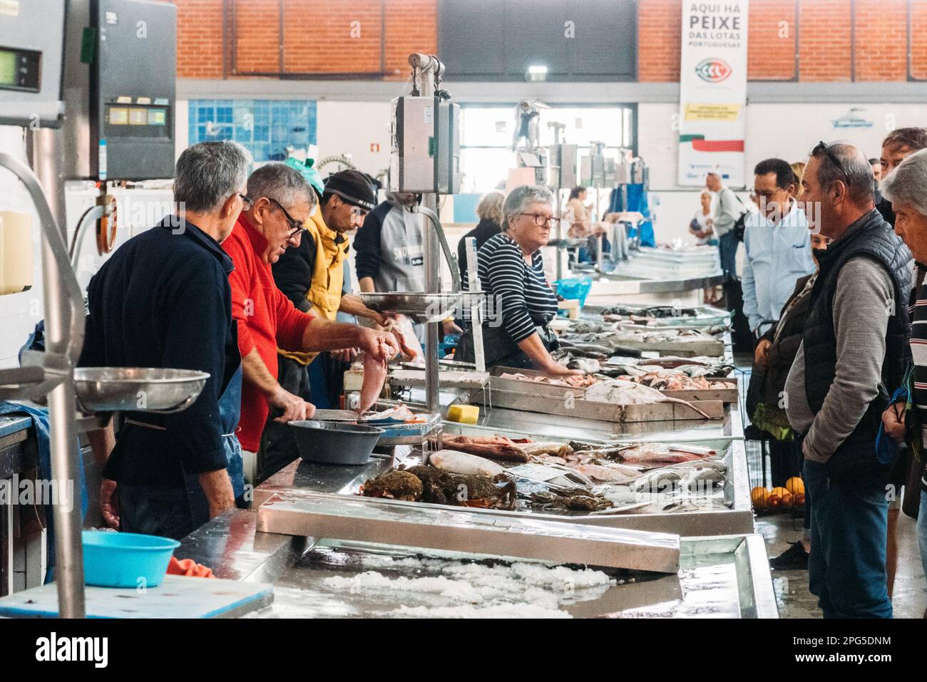 Olhao, Portugal - March 18, 2023: Fish Market, Olhao, Algarve, Portugal Stock Photo