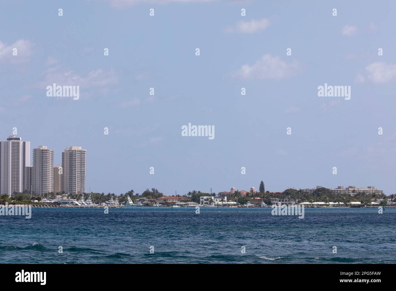 Clear day and view across beautiful Lake Worth Lagoon from Manatee Lagoon in Palm Beach County, Florida, United States Stock Photo