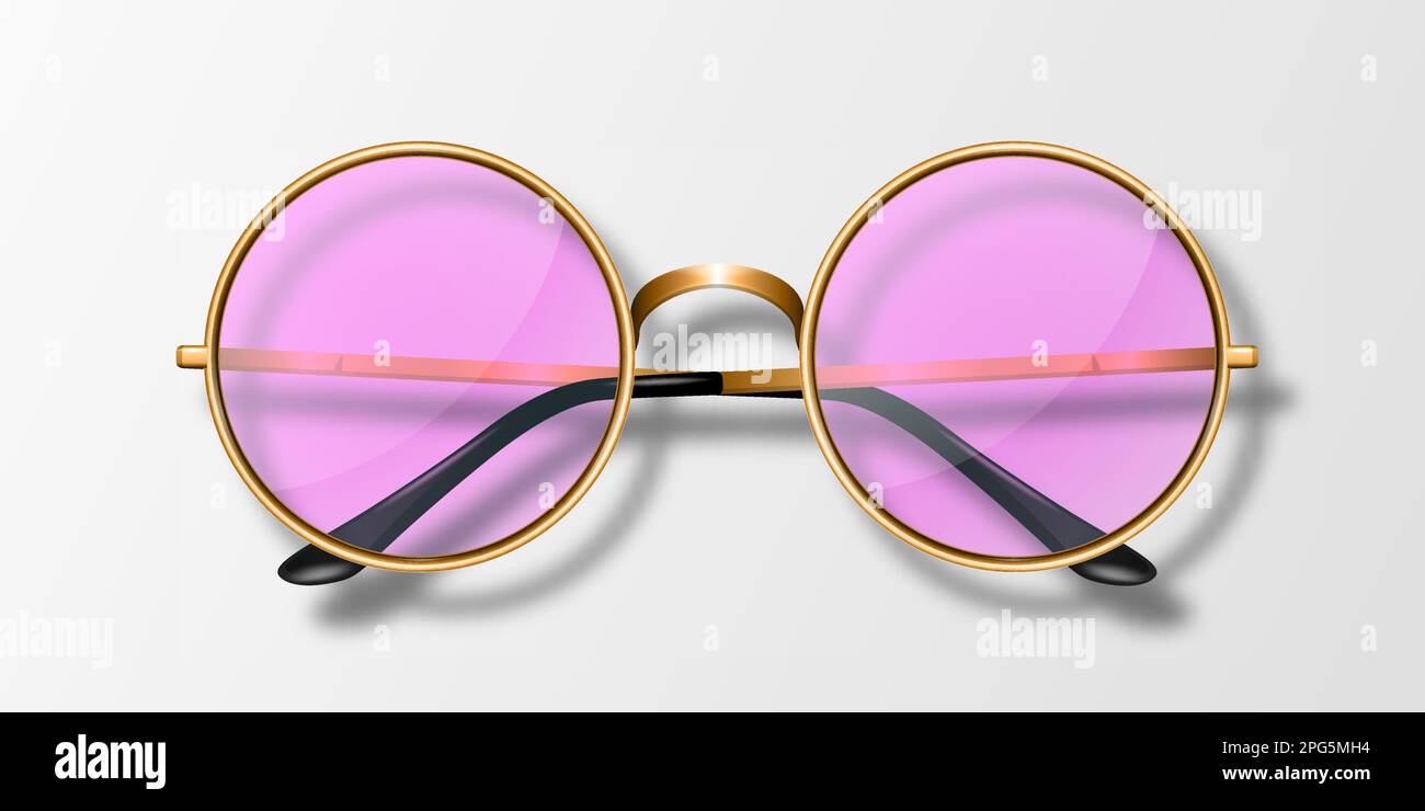 Pink Round Transparent Sunglasses -