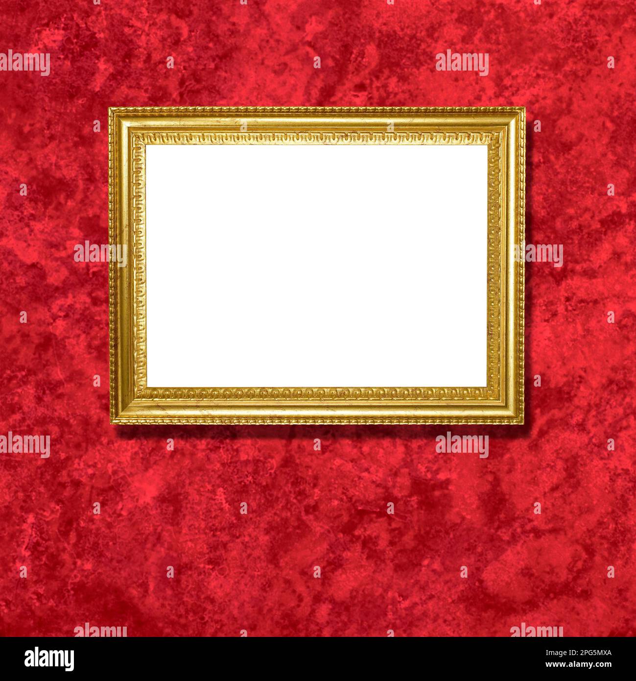 Gold frame on wall Stock Photo Alamy