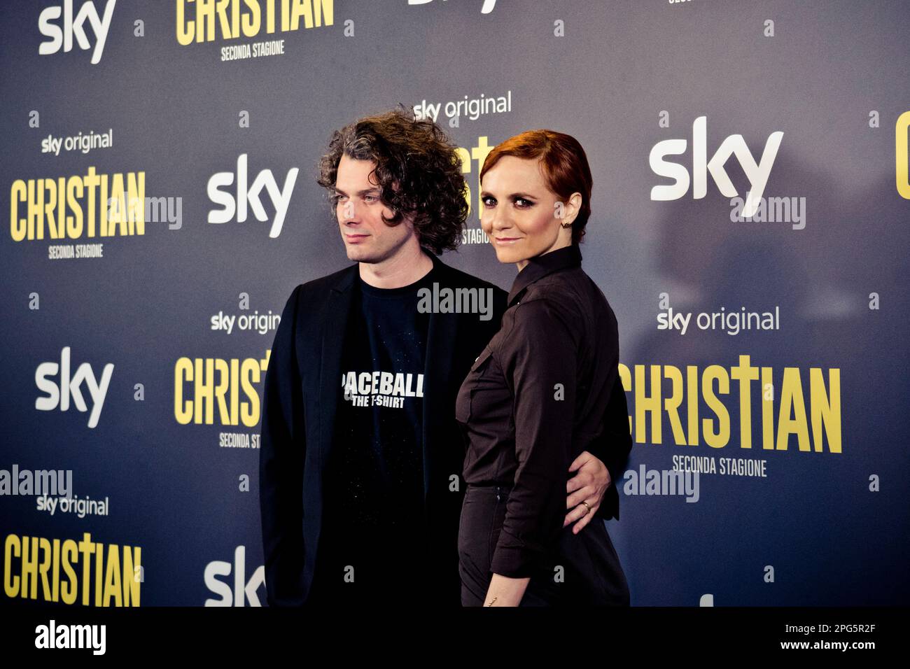 Rome, Italy, 20th March 2023, Camilla Filippi & Stefano Lodovichi attends the premiere of 'Christian - seconda stagione' at Cinema Barberini (Photo cr Stock Photo