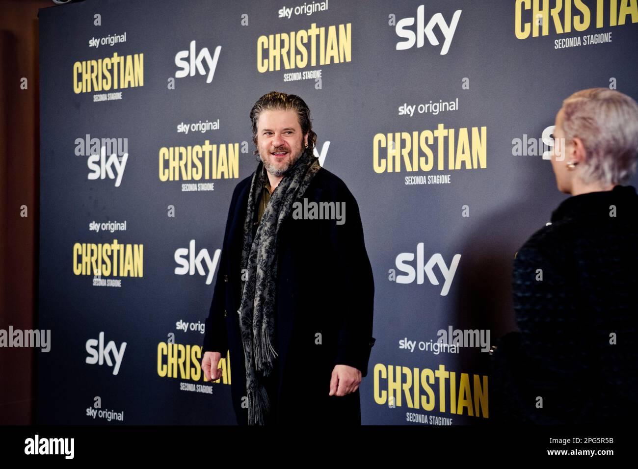 Rome, Italy, 20th March 2023, Edoardo Pesce attends the premiere of 'Christian - seconda stagione' at Cinema Barberini (Photo credits: Giovanna Onofri Stock Photo