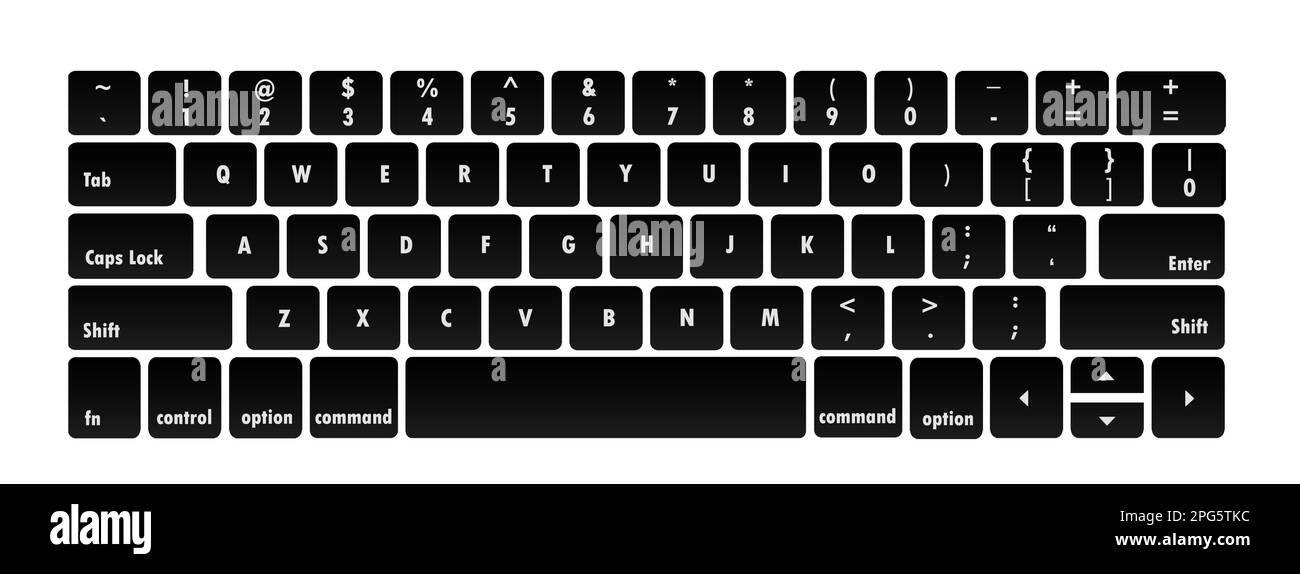 black keyboard laptop white background Stock Photo