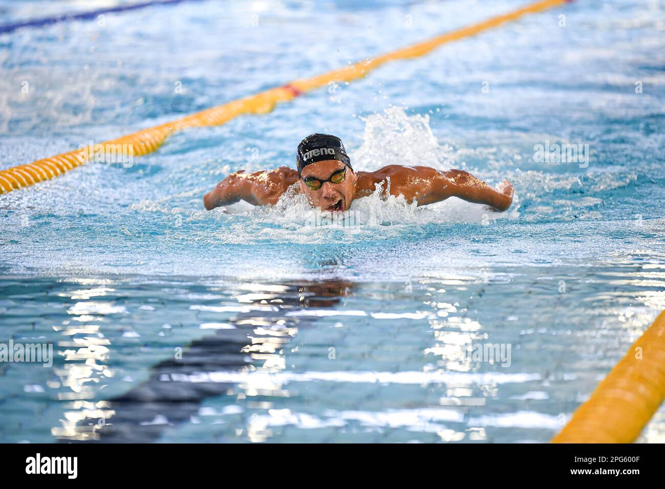 Noyan Taylan (butterfly stroke) during a new swimming competition, the