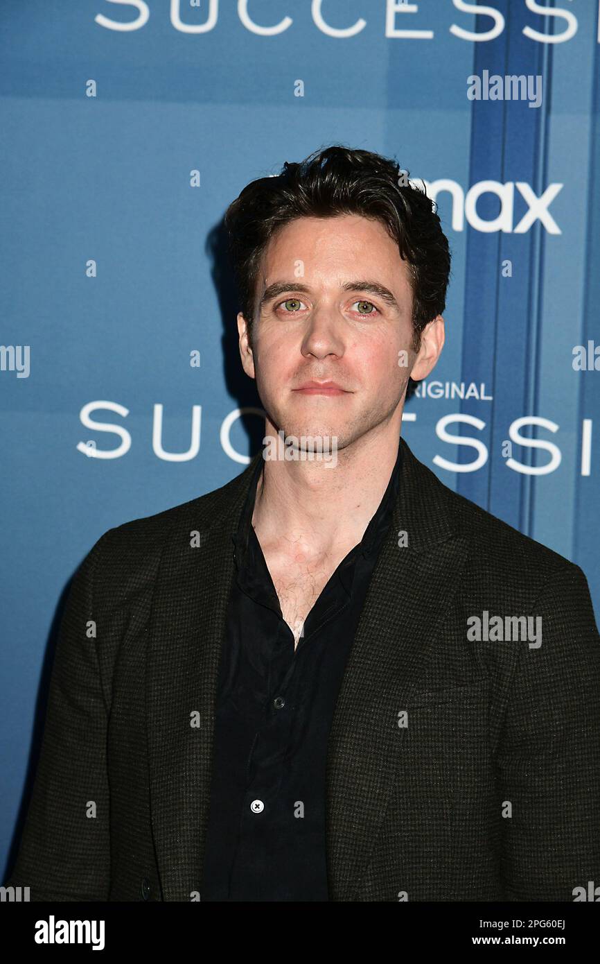 Ashley Zukerman attends HBO's "Succession" red carpet premiere for the