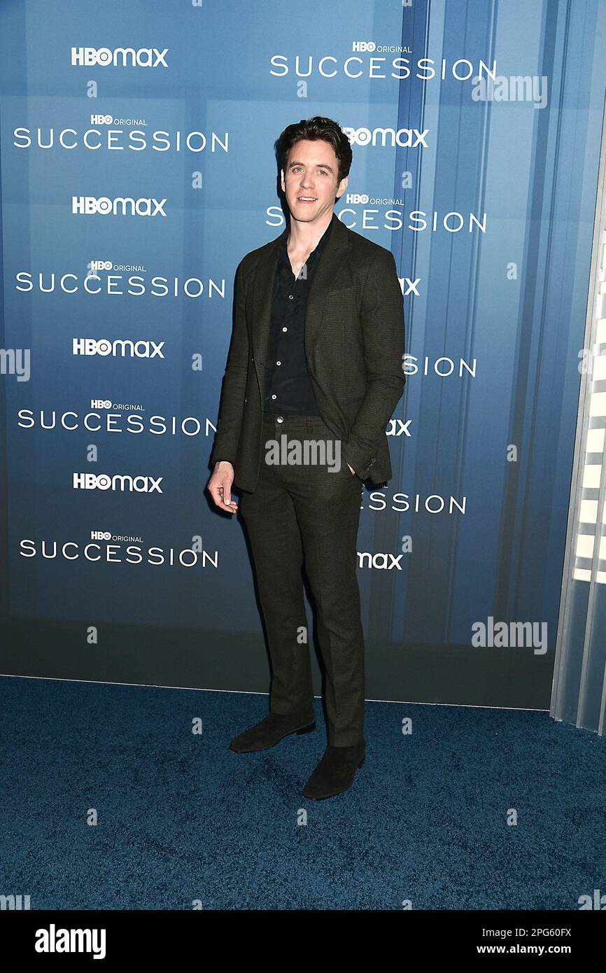 Ashley Zukerman attends HBO's "Succession" red carpet premiere for the