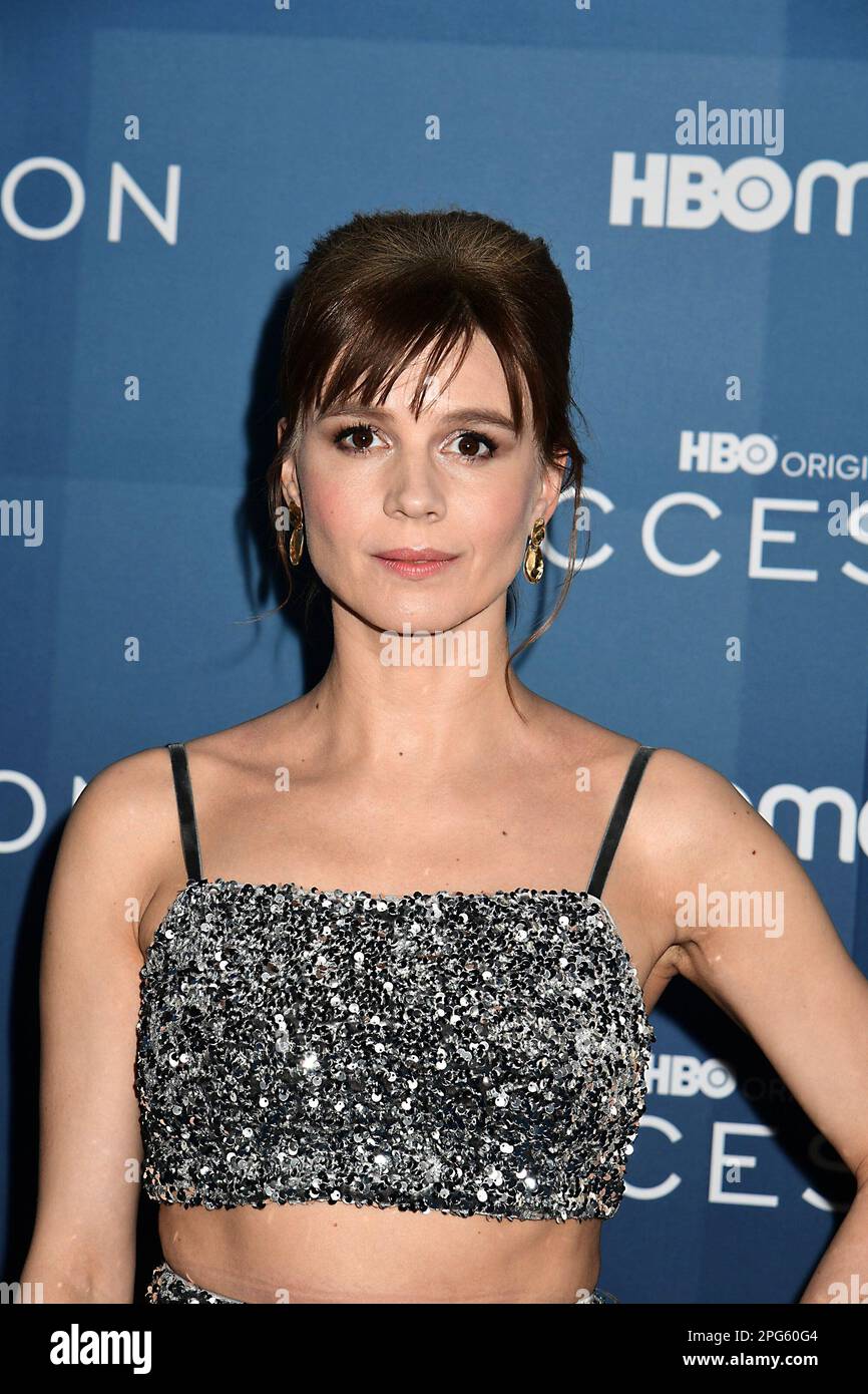 Katja Herbers attends HBO's "Succession" red carpet premiere for the