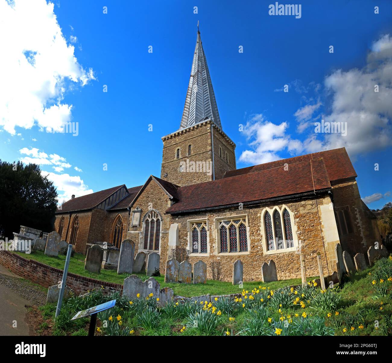 St Peter & Paul sandstone church, Borough Rd, Godalming, Surrey, England, UK, GU7 2AG - Grade I listed building Stock Photo