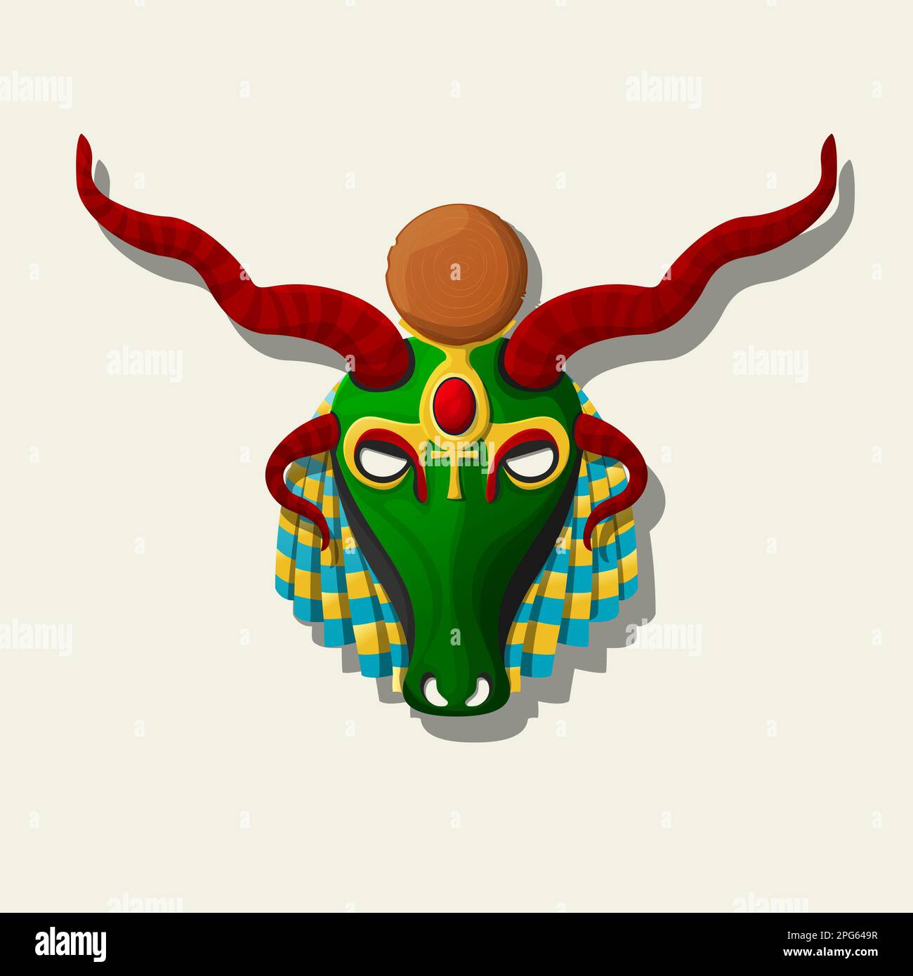 Egyptian god Khnum mask, vector icon Stock Photo