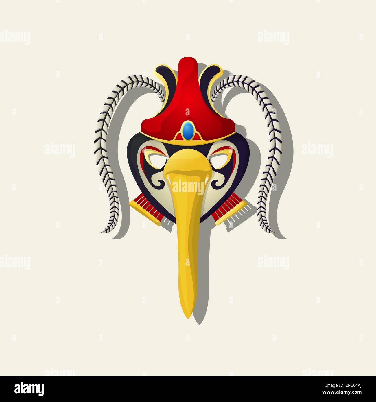 Egyptian god Bennu mask, vector icon Stock Photo - Alamy