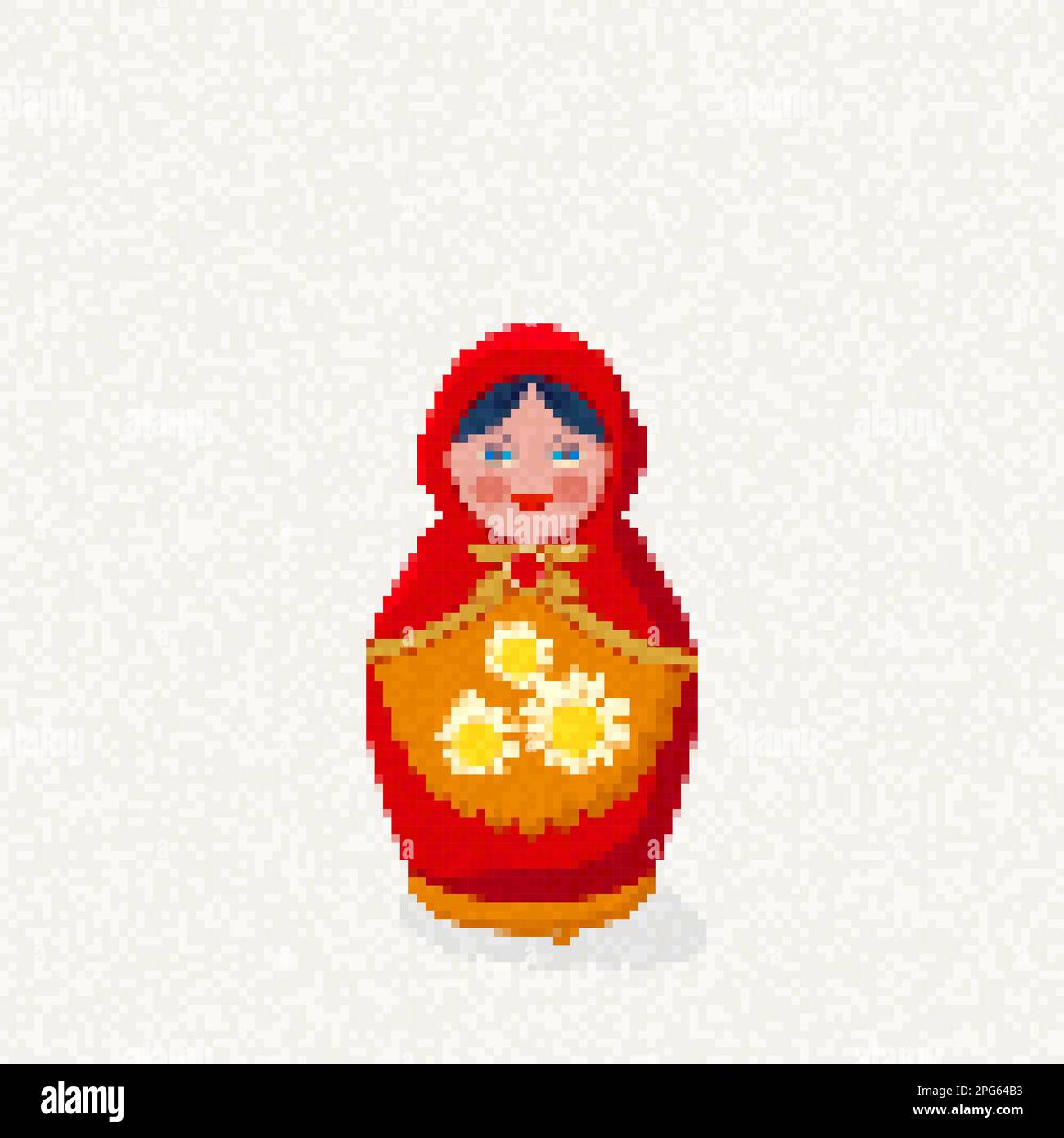 Matryoshka pixel art vector illustration Stock Photo