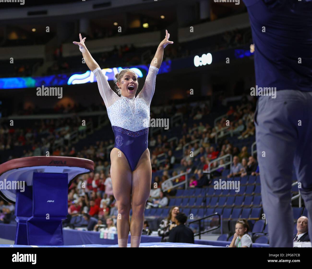 March 18, 2023 Auburn's Sara Hubbard lands her vault during the 2023