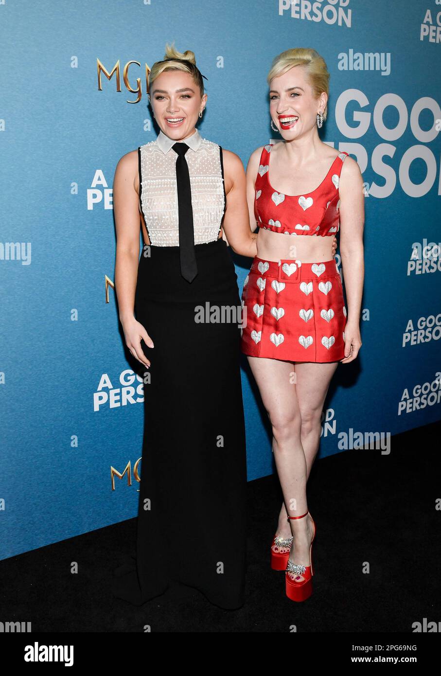 Florence Pugh, left, and Zoe Lister-Jones attend a special screening of