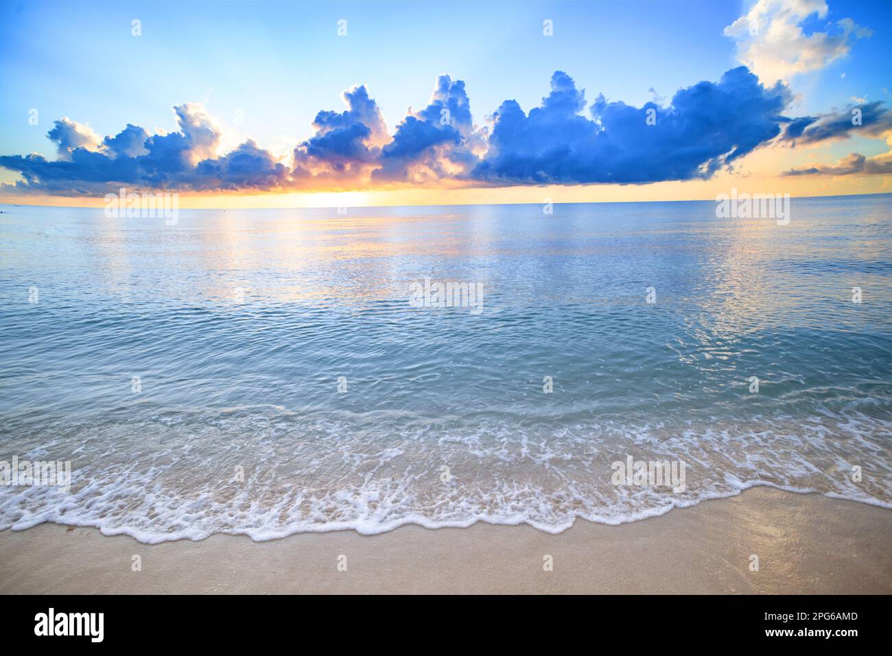 Sea beach with sky sunset or sunrise. Cloudscape over the sunset sea ...