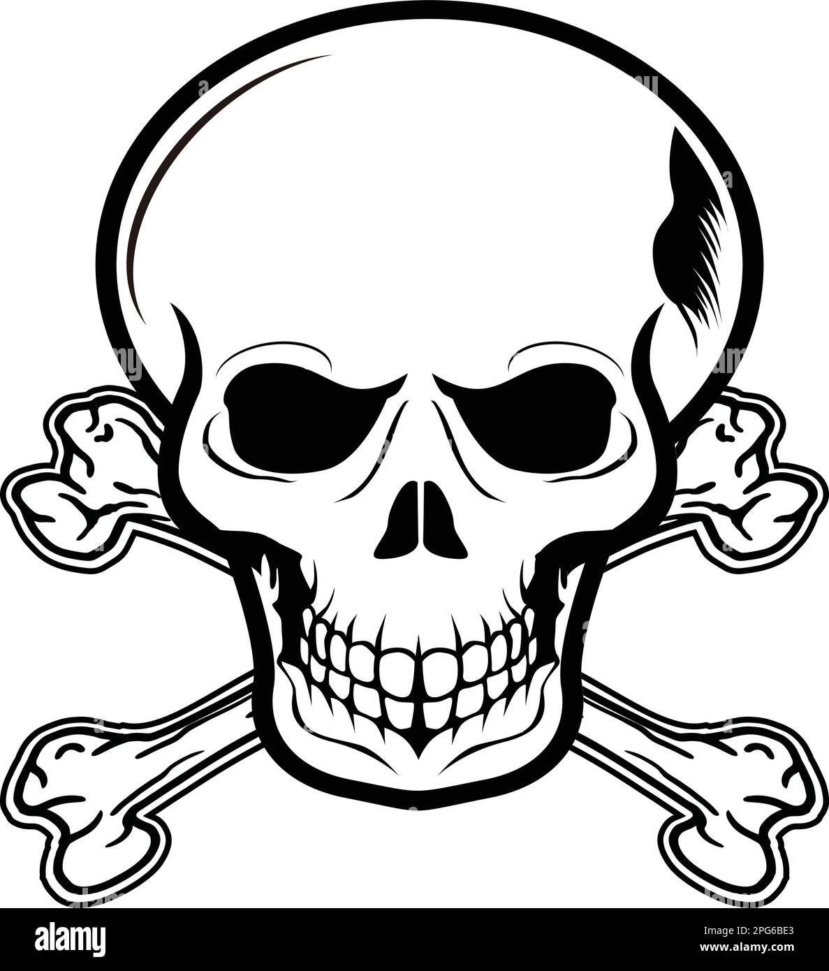 Human skull isolated on white background Stock Vector