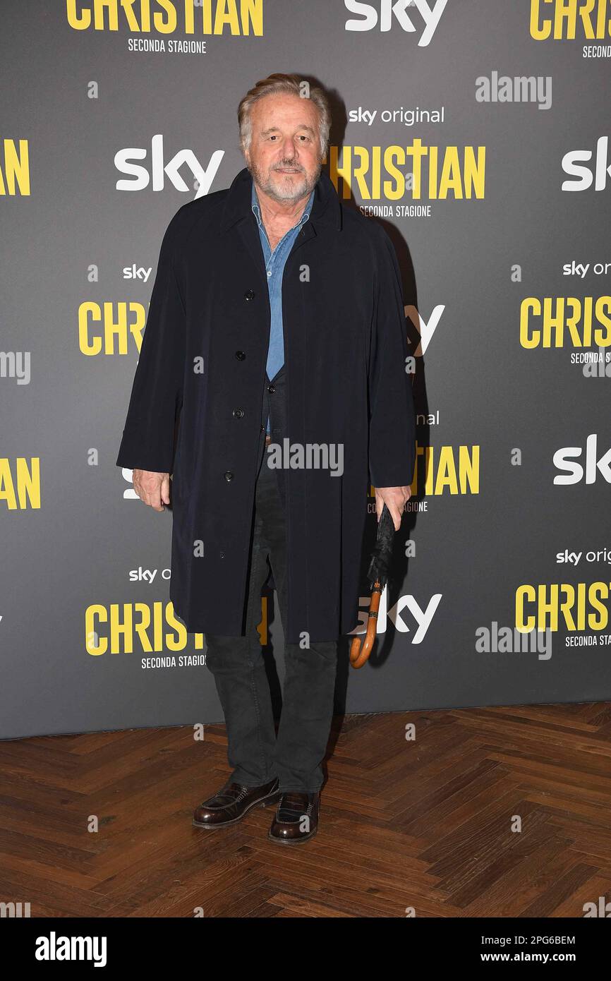 Rome, Italy. 20th Mar, 2023. Rome, Barberini Cinema Premiere of the Sky Tv Series ' Christian 2 ', In the photo: Christian De Sica Credit: Independent Photo Agency/Alamy Live News Stock Photo