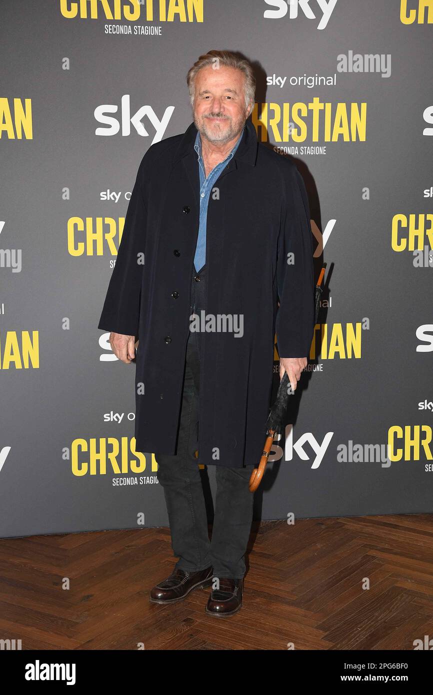 Rome, Italy. 20th Mar, 2023. Rome, Barberini Cinema Premiere of the Sky Tv Series ' Christian 2 ', In the photo: Christian De Sica Credit: Independent Photo Agency/Alamy Live News Stock Photo