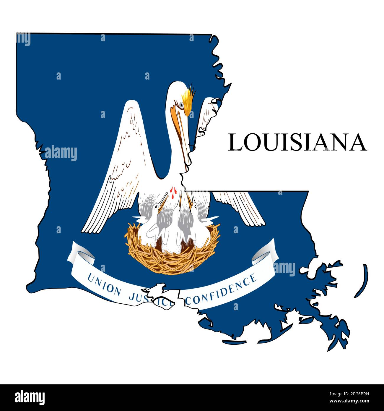 USA and Louisiana State Flag with a vintage and old look Stock Illustration