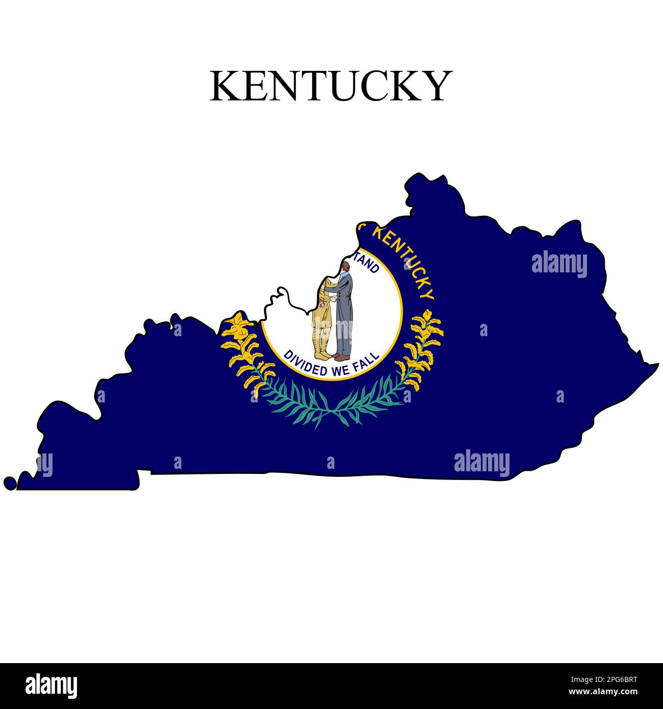 Kentucky map vector illustration - Kentucky Map Vector Illustration Global Economy State In America North America United States America Usa 2PG6BRT