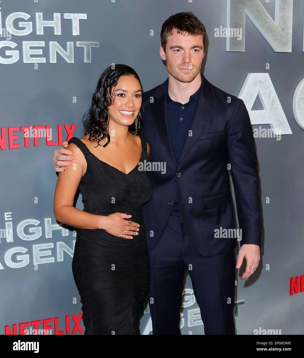 Hollywood, USA. 20th Mar, 2023. Luciane Buchanan, Gabriel Basso arrives at  The Night Agent Special Screening held at the Tudum Theater in Hollywood,  CA on Monday, March 20, 2023 . (Photo By