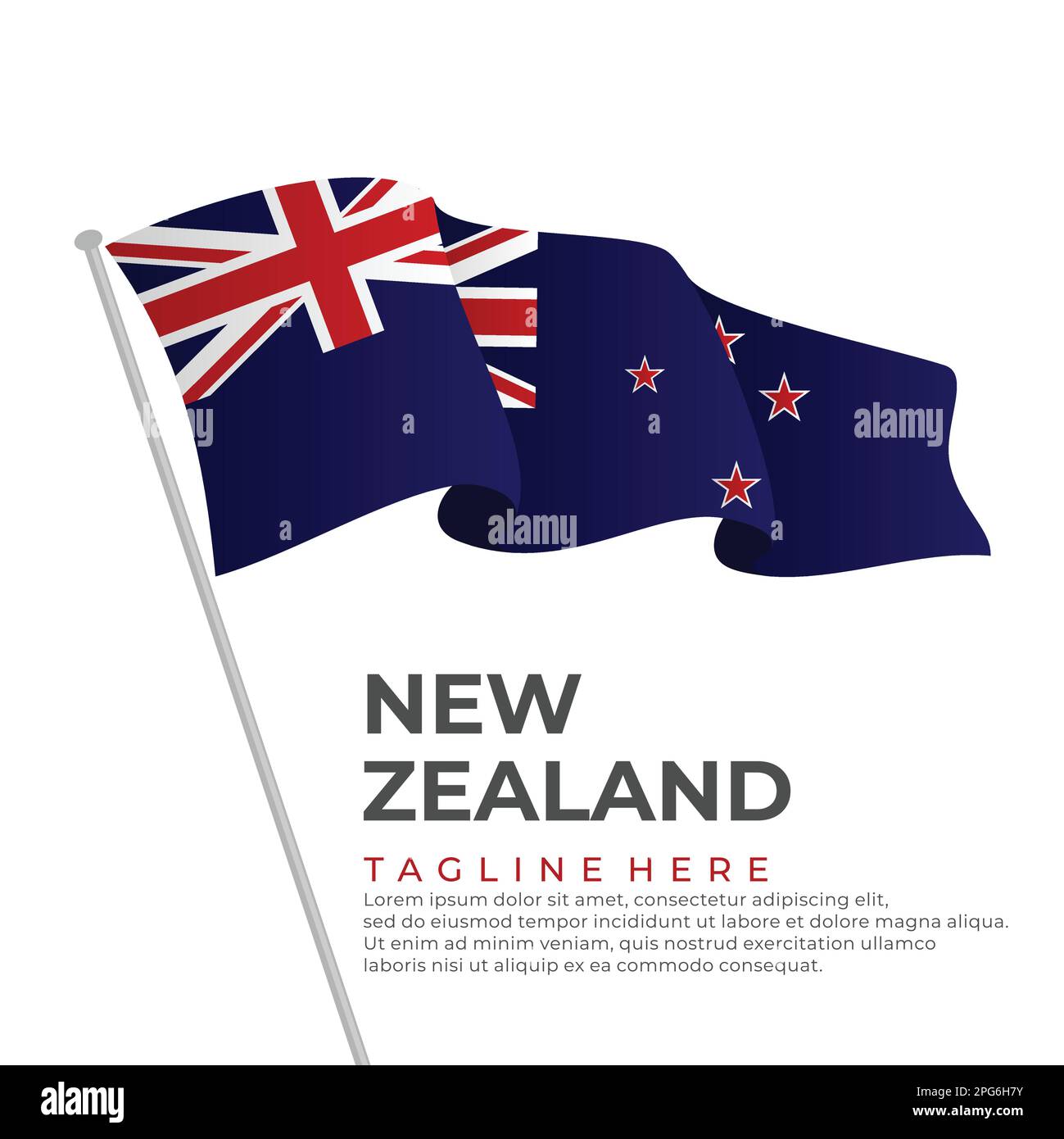 Low poly New Zealand flag vector illustration. Triangular New Zealander