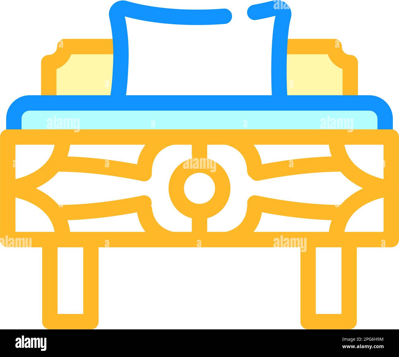 bed bedroom interior color icon vector illustration Stock Vector Image ...