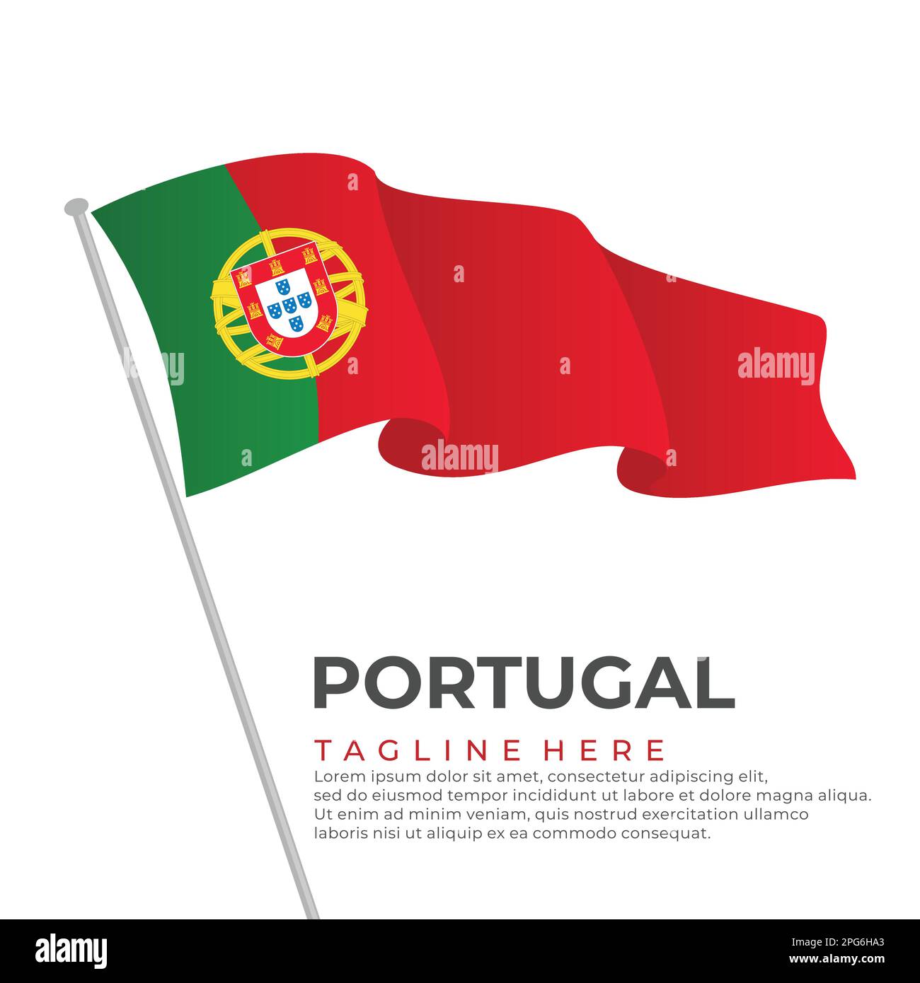 Template vector Portugal flag modern design. Vector illustration Stock