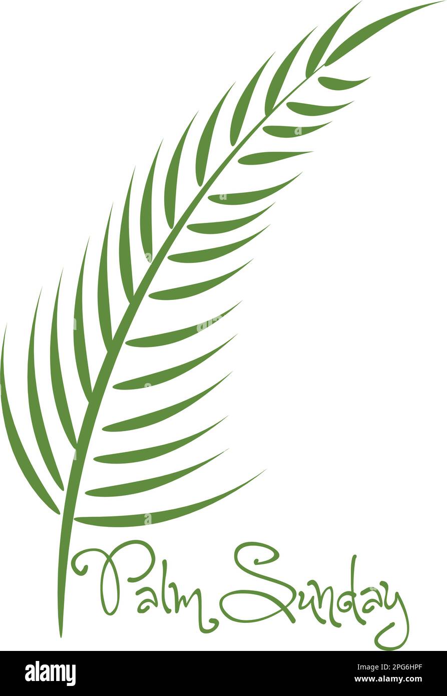 A Christian Palm Sunday religious holiday with palm branches and leaves