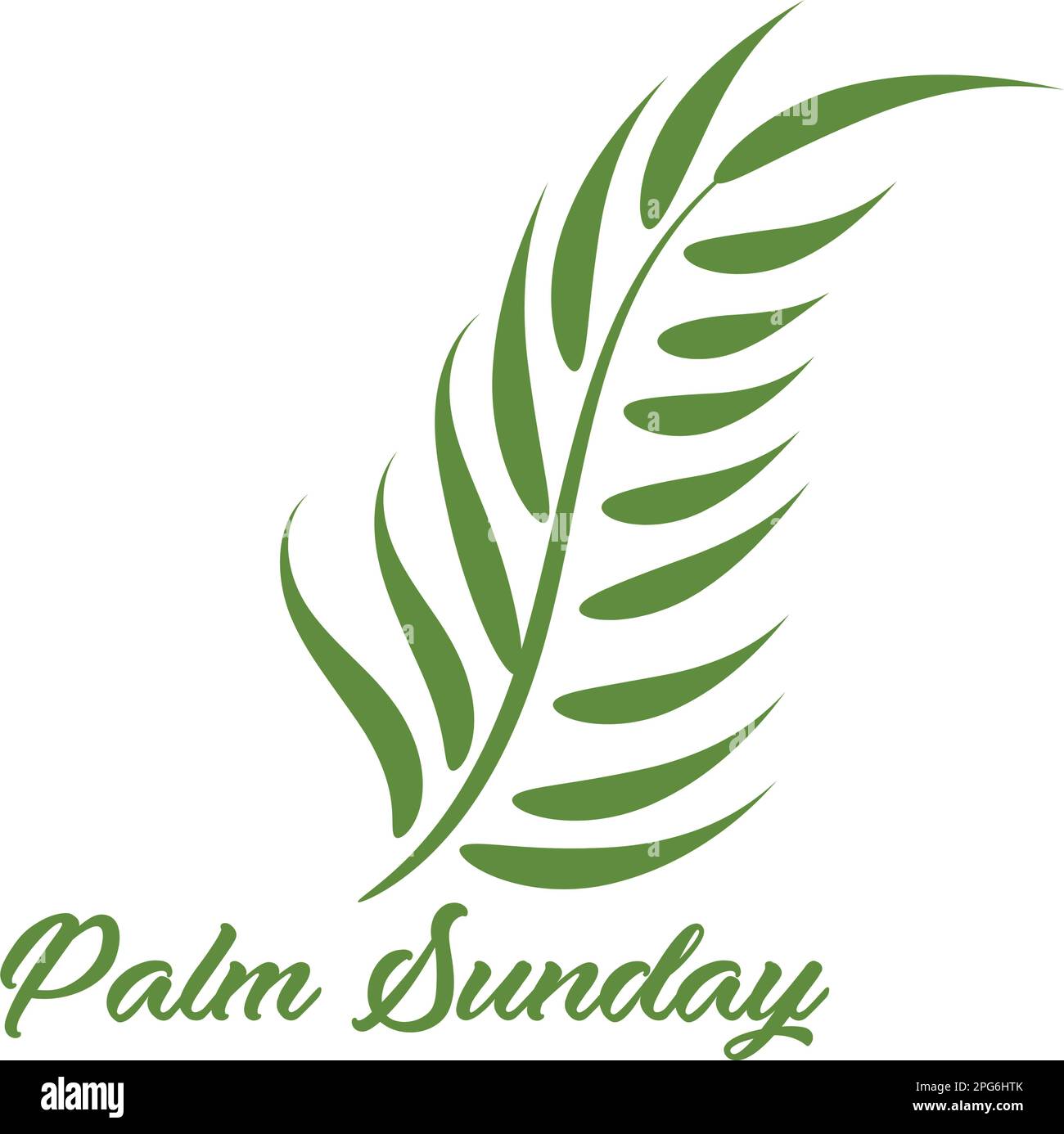 A Christian Palm Sunday religious holiday with palm branches and leaves