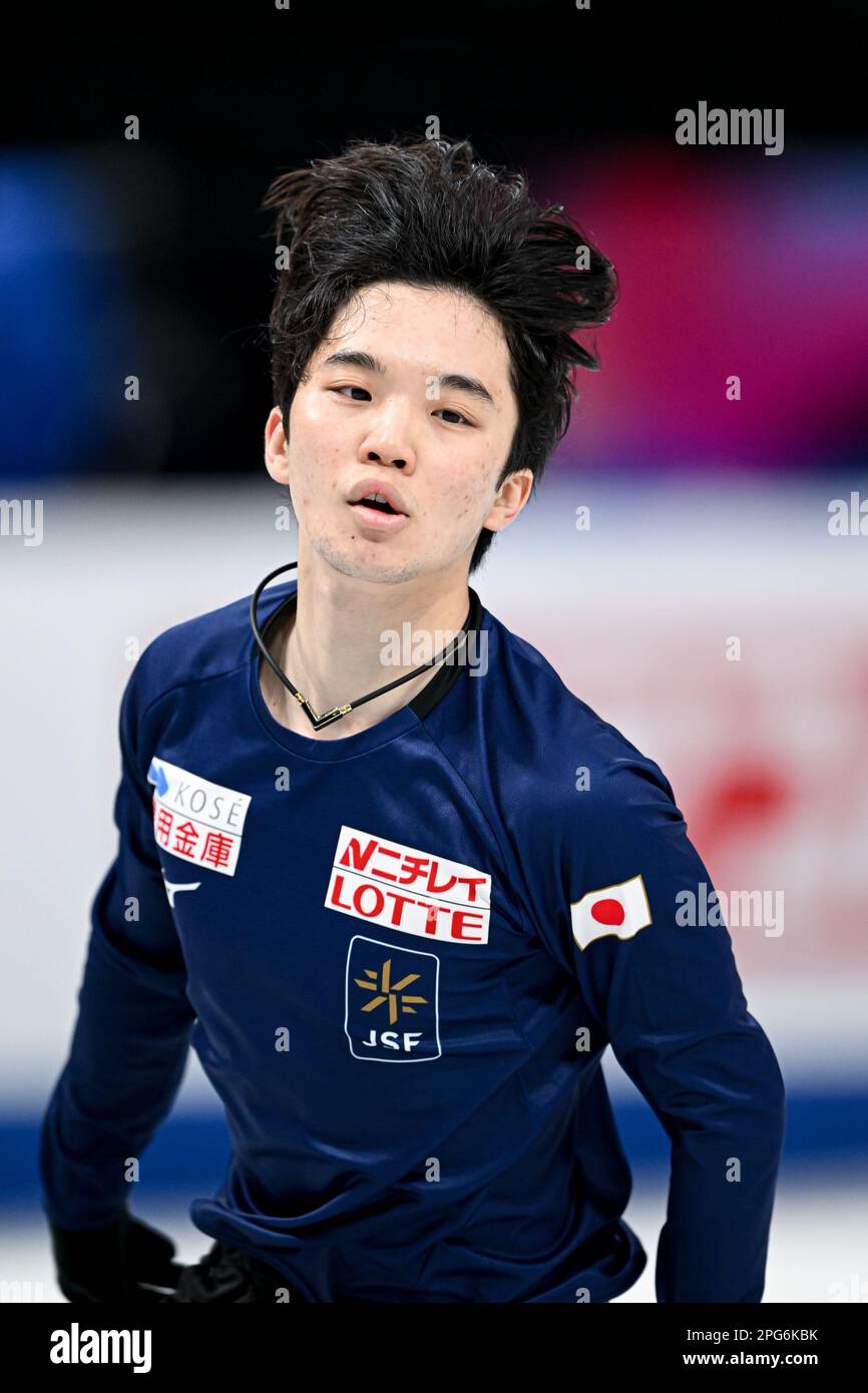 Kazuki TOMONO (JPN), during Men Practice, at the ISU World Figure